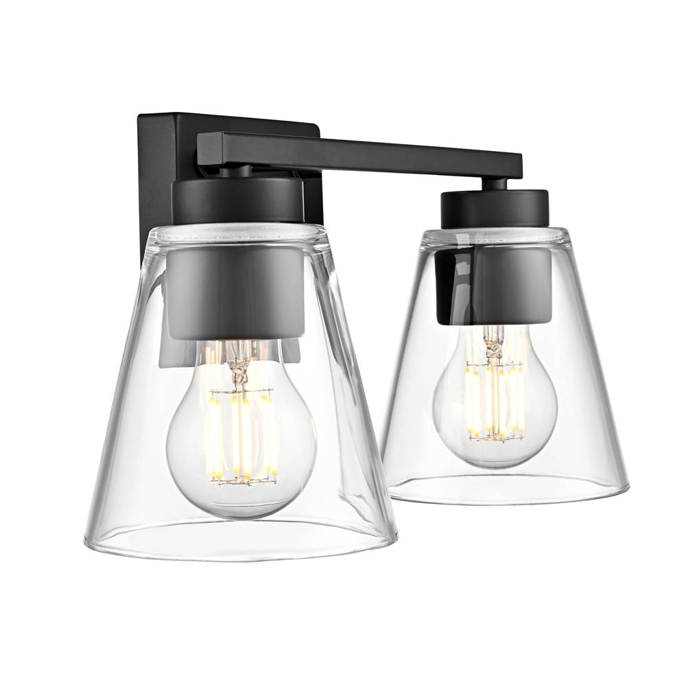 Millennium Lighting 64002-MB Matte Black Strayhan 13'' 2-light Vanity - Matte Black Image 6