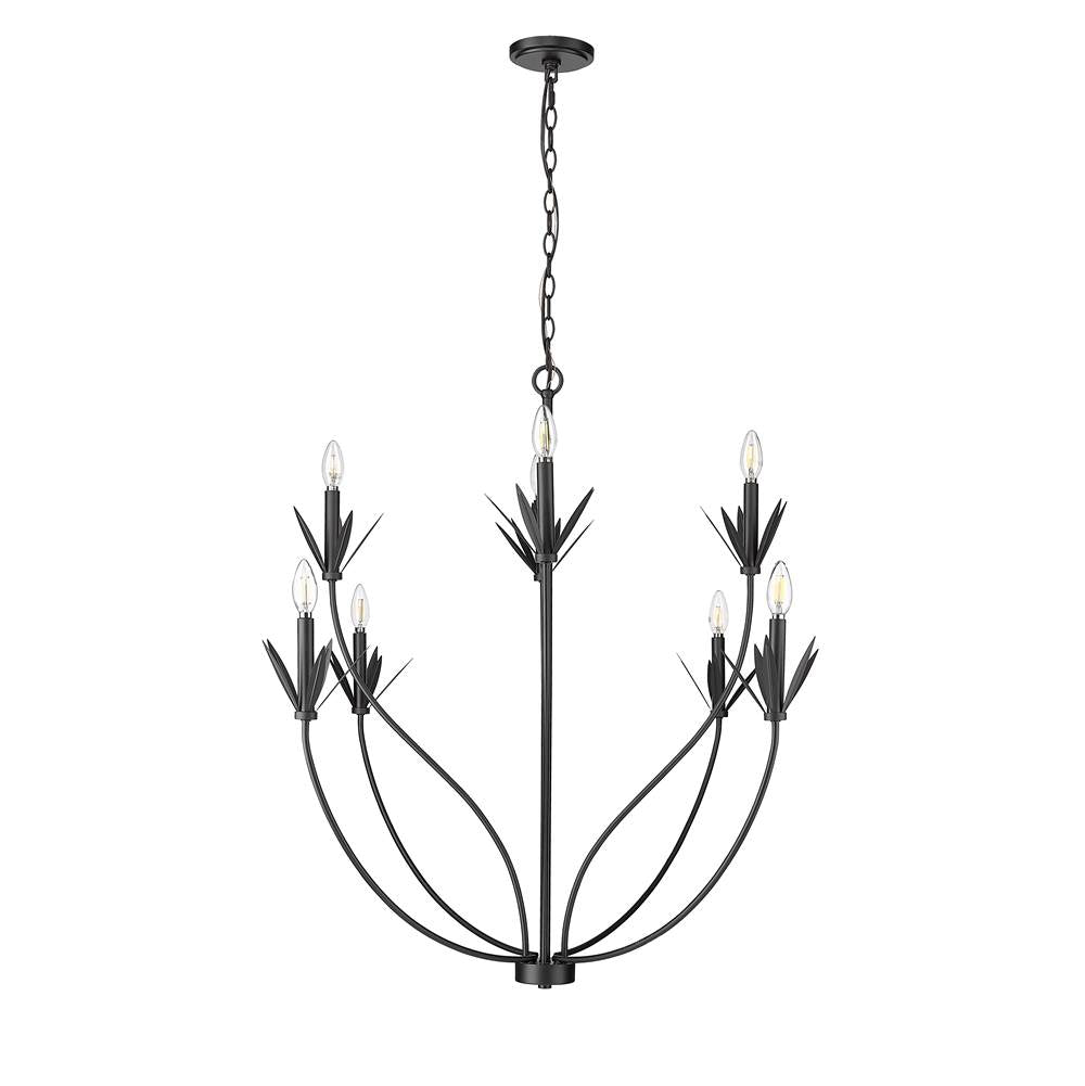 Millennium Lighting 12708-MB Matte Black Chandelier Ceiling Light Image 1