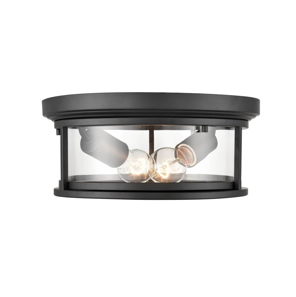 Millennium Lighting 4442-PBK Powder Coat Black Outdoor Flush Mount Image 3