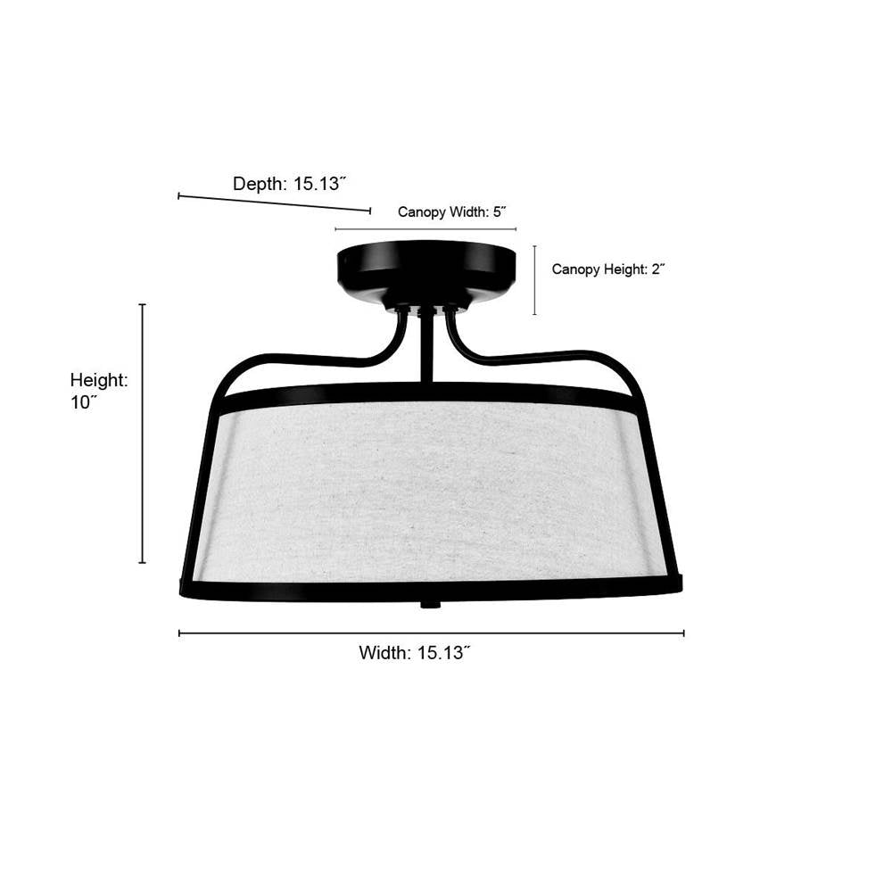 Millennium Lighting 78201-MB Matte Black Led Semi-flush Ceiling Mount Image 3