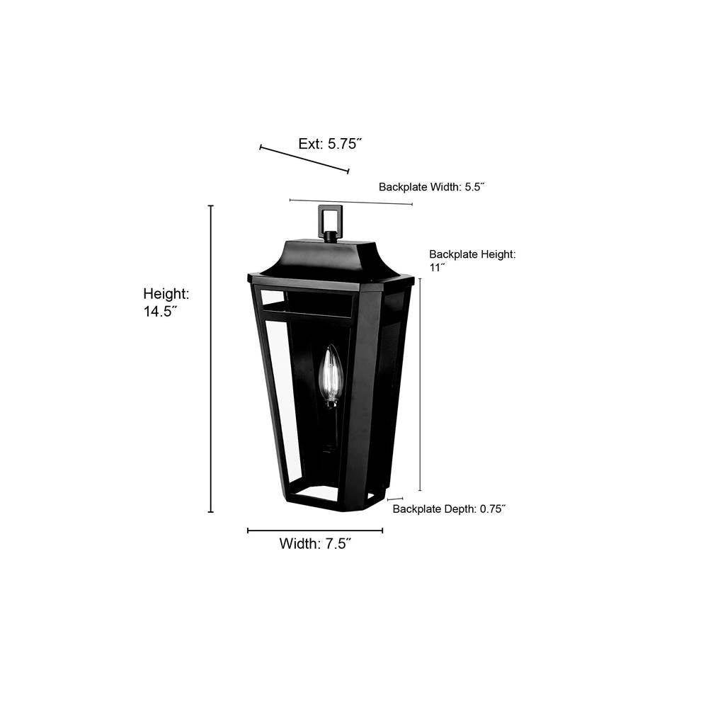 Millennium Lighting 193001-PBK Powder Coated Black Sumerlin 14.5'' High 1-light Outdoor Wall Sconce - Powder Coated Black Image 2