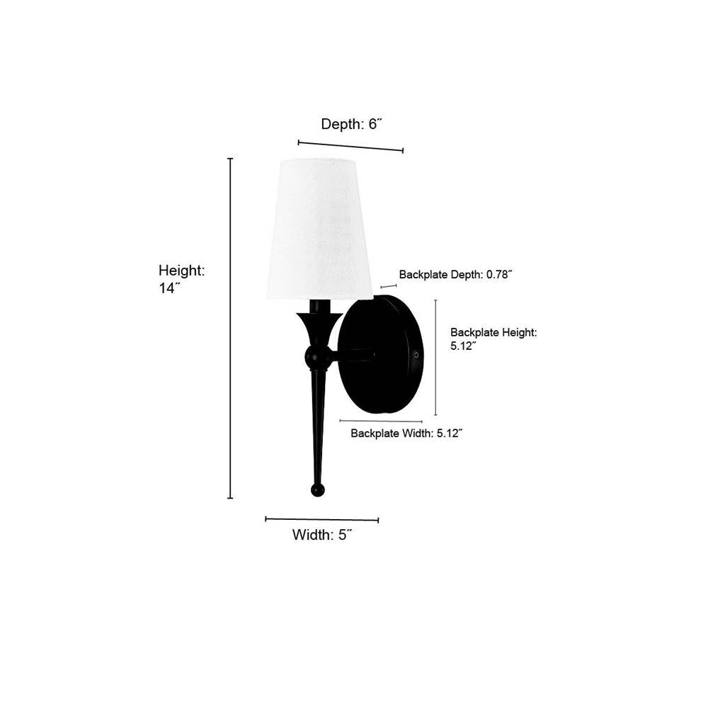 Millennium Lighting 17101-MB Matte Black Wall Sconce Image 3