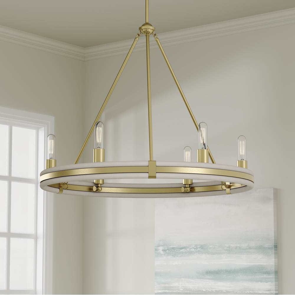 Millennium Lighting 207106-VB Vintage Brass Rovessa 32'' Wide 6-light Chandelier Image 4