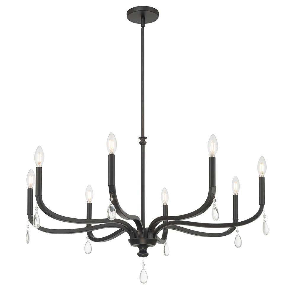Millennium Lighting 220108-MB Matte Black Viremont 36'' Wide 8-light Chandelier Image 1