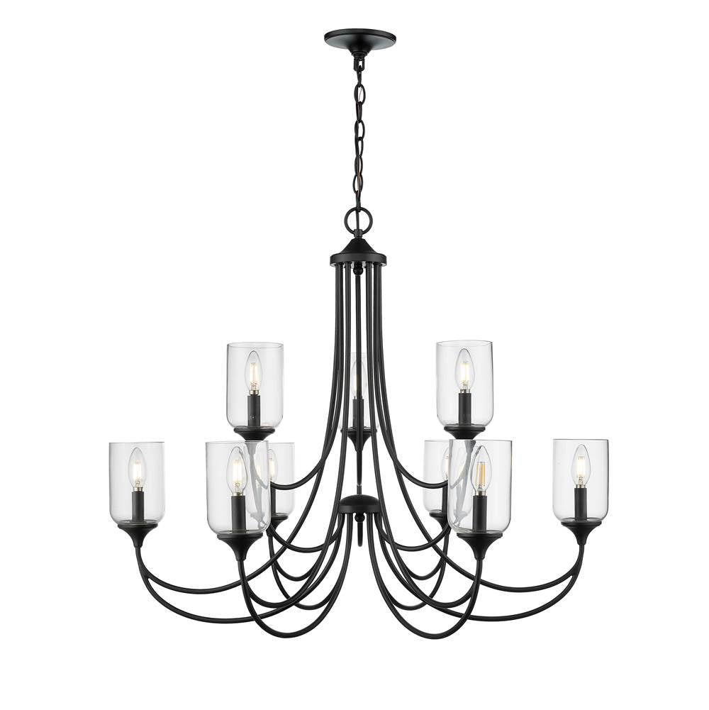 Millennium Lighting 22409-MB Matte Black Chandelier Ceiling Light Image 1