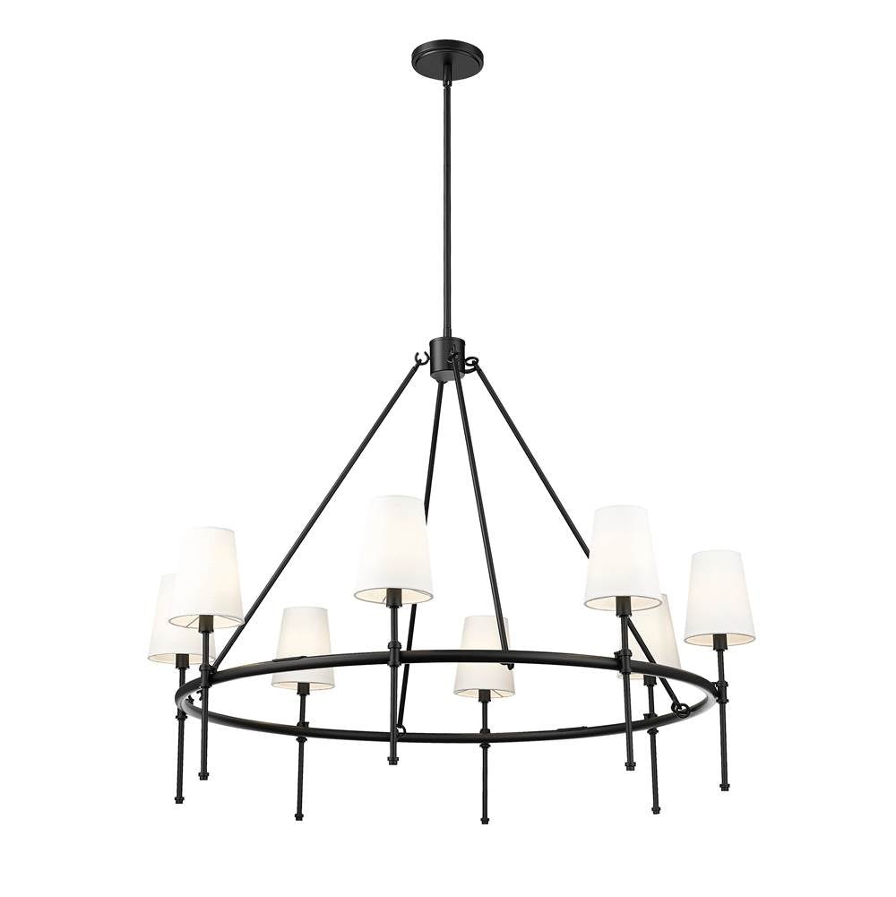 Millennium Lighting 16608-MB Matte Black Adorra 40'' Wide 8-light Chandelier - Matte Black Image 1