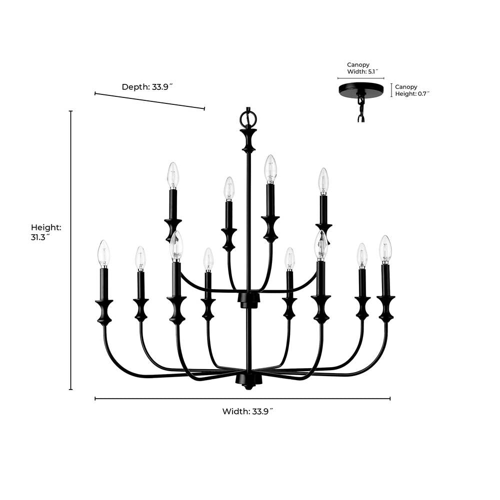 Millennium Lighting 29612-VB Vintage Brass Chandelier Ceiling Light Image 2