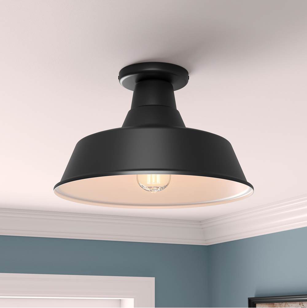Millennium Lighting RCLWF14-SB Satin Black Classic Warehouse Shade Image 3