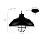 Millennium Lighting RWHCGS17-SB Satin Black R-series 17'' Wide 1-light Indoor/outdoor Warehouse Shade - Satin Black Image 2
