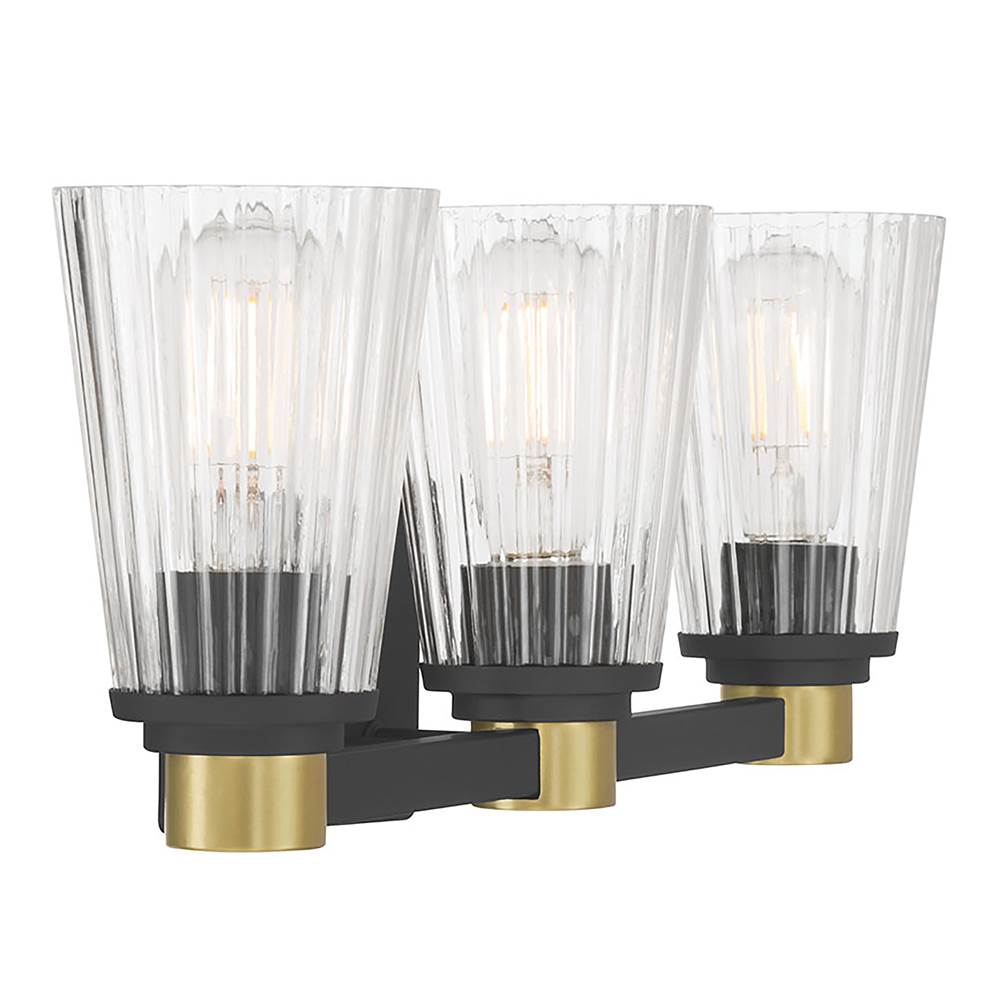Millennium Lighting 9313-MB/VB Matte Black Lustria  21.75'' Wide 3-light Vanity Image 7