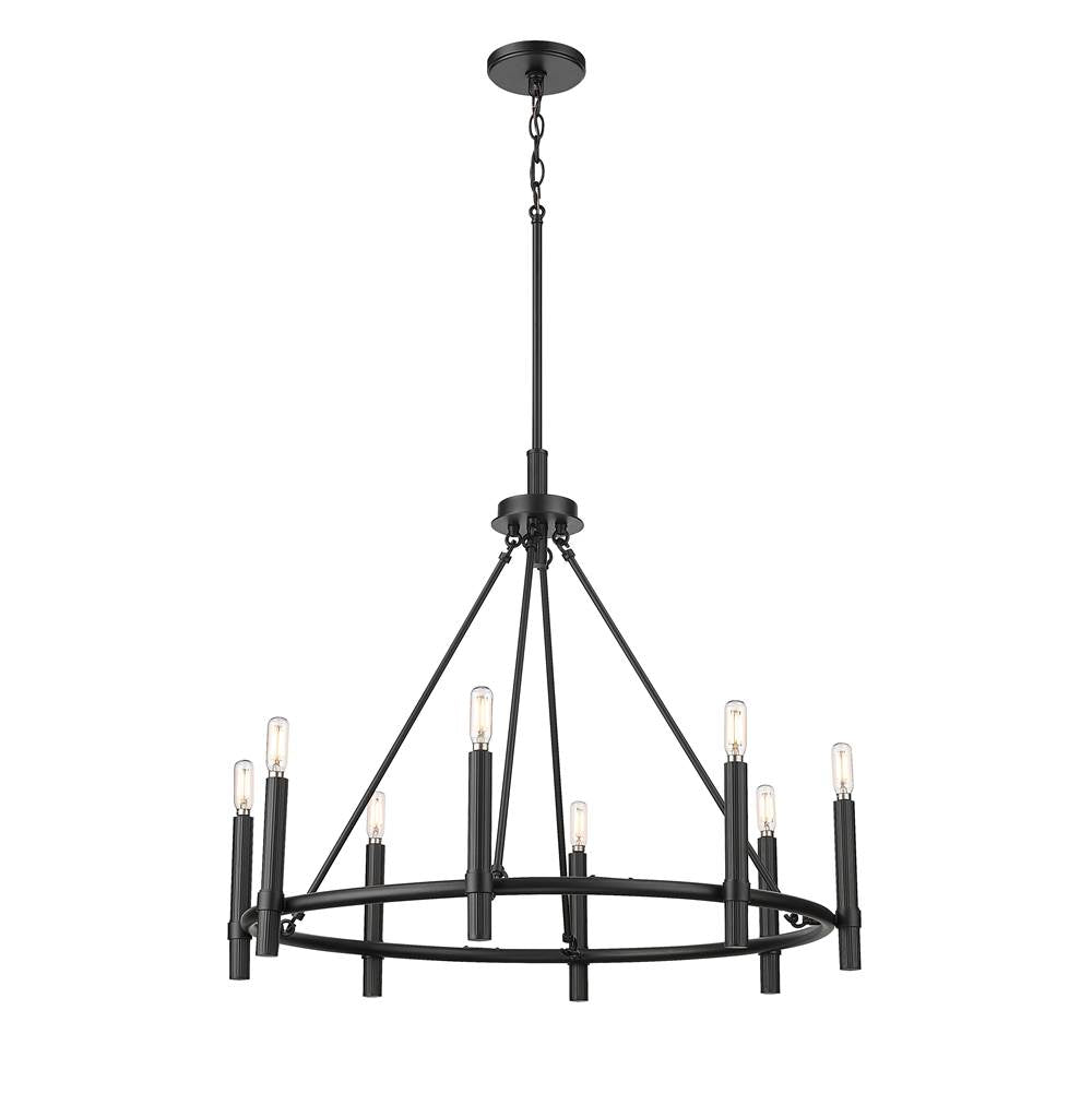 Millennium Lighting 25608-MB Matte Black Skyva 30'' Wide 8-light Chandelier - Matte Black Image 1