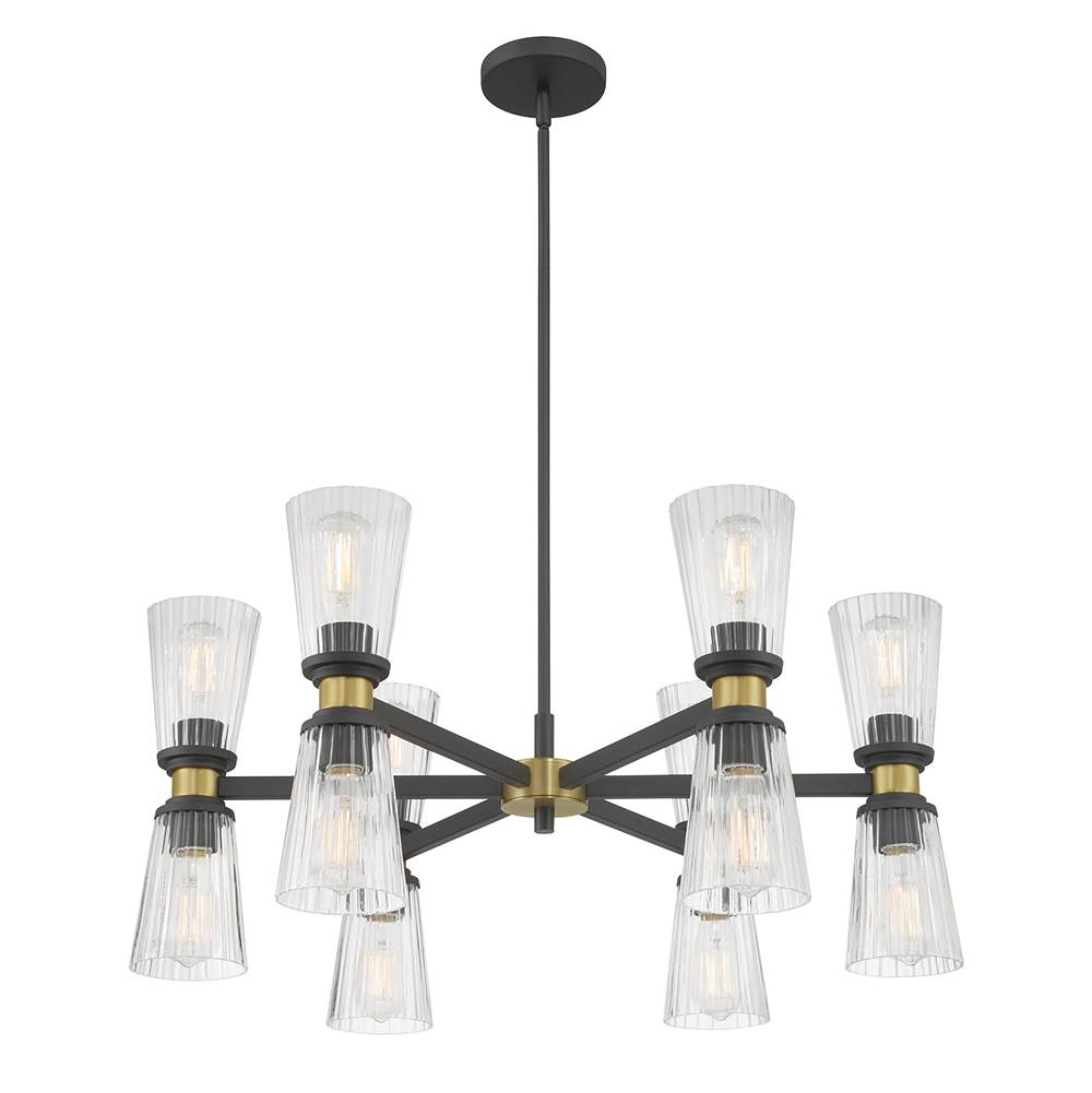 Millennium Lighting 9312-MB/VB Matte Black Lustria  29.5'' Wide 12-light Chandelier Image 1