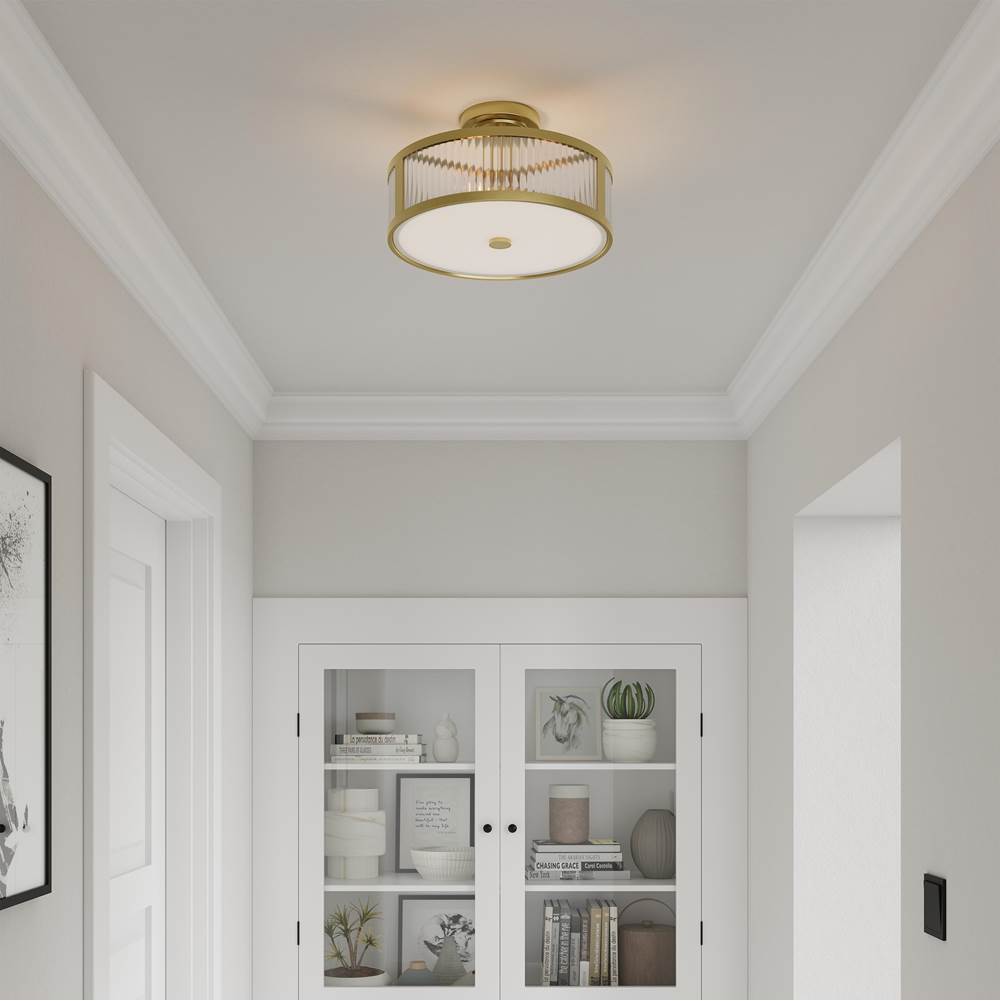 Millennium Lighting 23303-VB Vintage Brass Ardezia 15.75'' Wide 3-light Semi-flush Mount Image 4