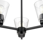 Millennium Lighting 64103-MB Matte Black Strayhan 18'' 3-light Chandelier - Matte Black Image 6