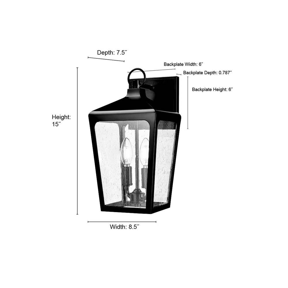 Millennium Lighting 7902-PBK Powder Coated Black Outdoor Wall Sconce Image 2