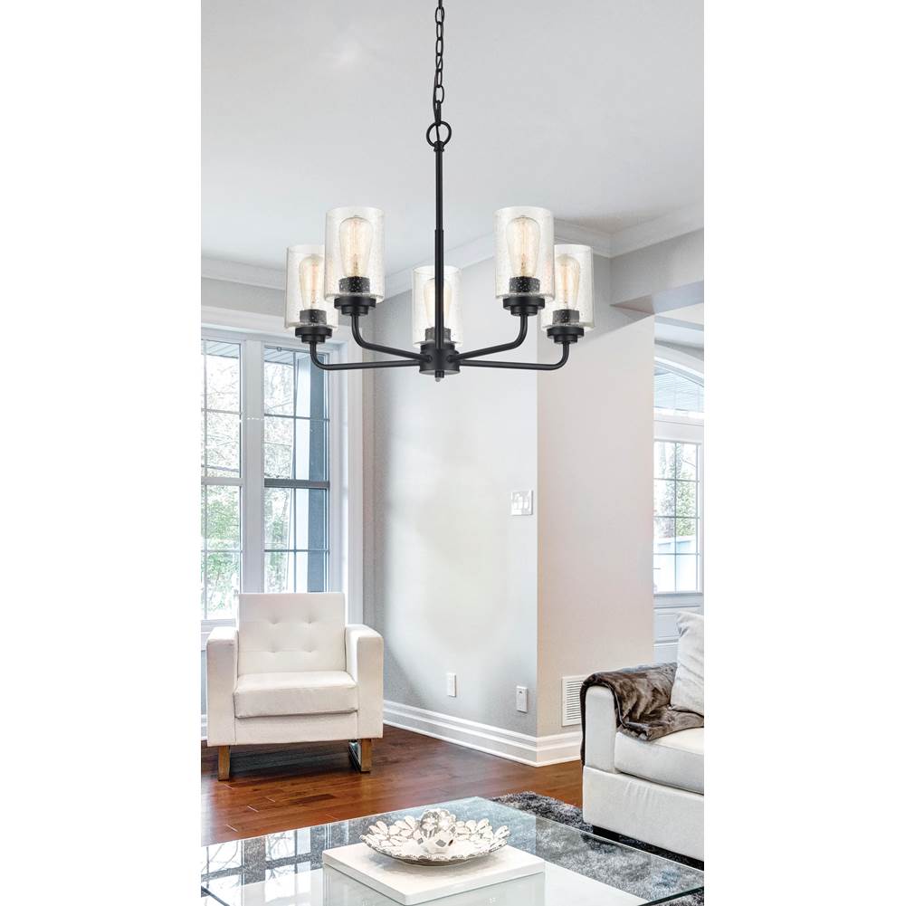 Millennium Lighting 9605-MB Matte Black 5 Light Chandelier Image 3