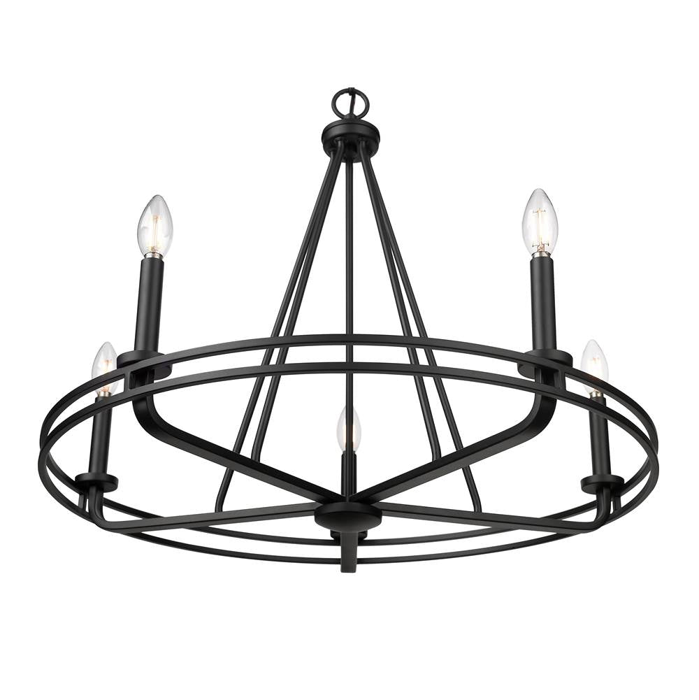Millennium Lighting 21605-MB Matte Black Jody 26.5'' Wide 5-light Chandelier - Matte Black Image 6