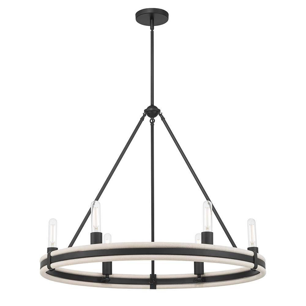 Millennium Lighting 207106-MB Matte Black Rovessa 32'' Wide 6-light Chandelier Image 1