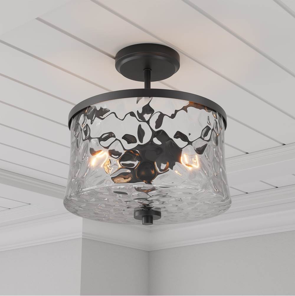 Millennium Lighting 909201-MB Matte Black Clarvyn 12'' Wide 2-light Semi-flush Mount Image 4