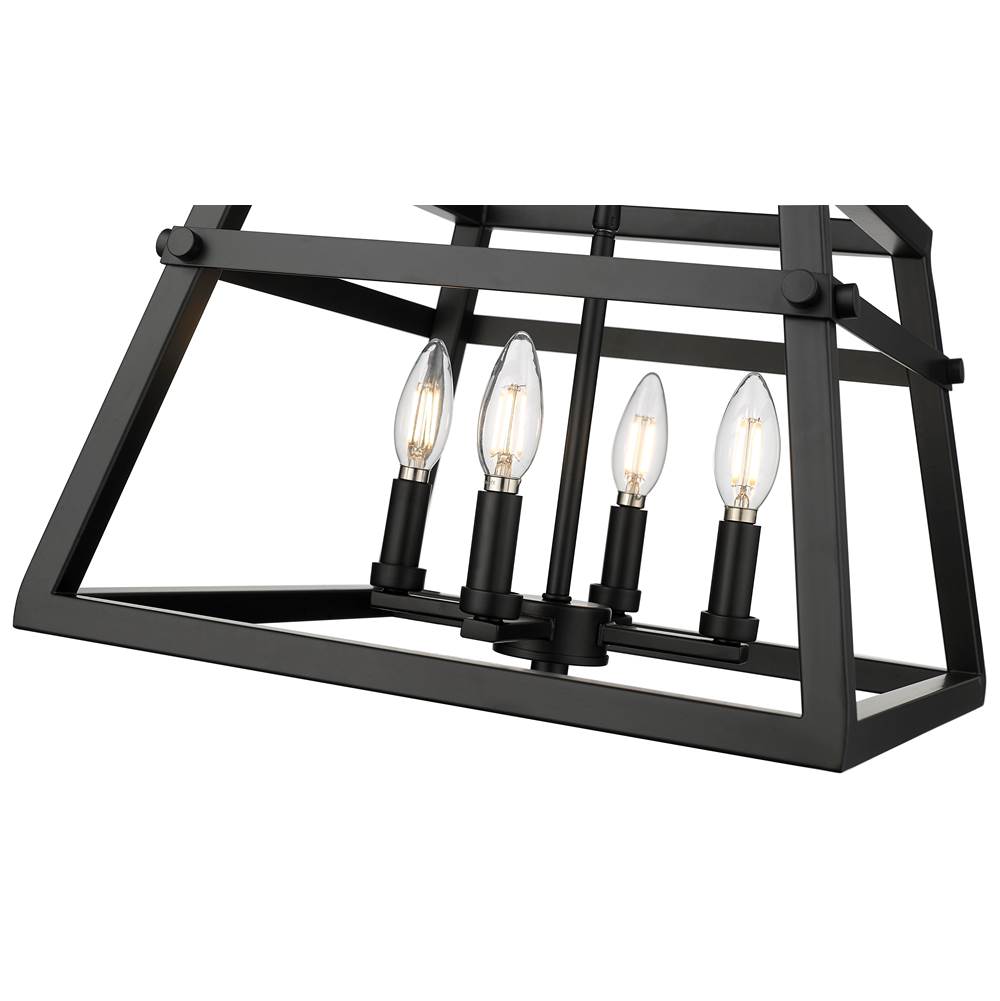 Millennium Lighting 19304-MB Matte Black Tellsa 16'' Wide 4-light Pendant - Matte Black Image 5