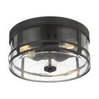 Millennium Lighting 91013-MB Matte Black Lunden  13'' Wide 3-light Flush Mount Image 1