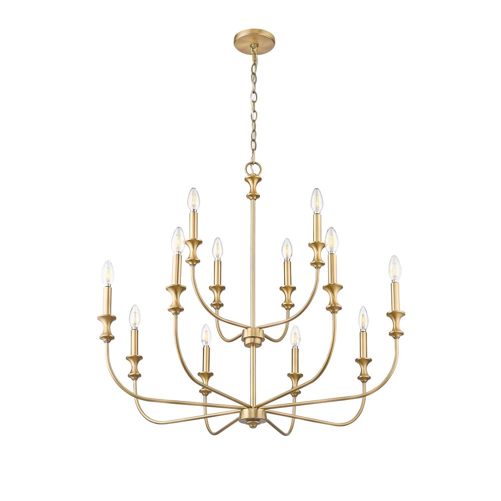 Millennium Lighting 29612-VB Vintage Brass Chandelier Ceiling Light Image 5