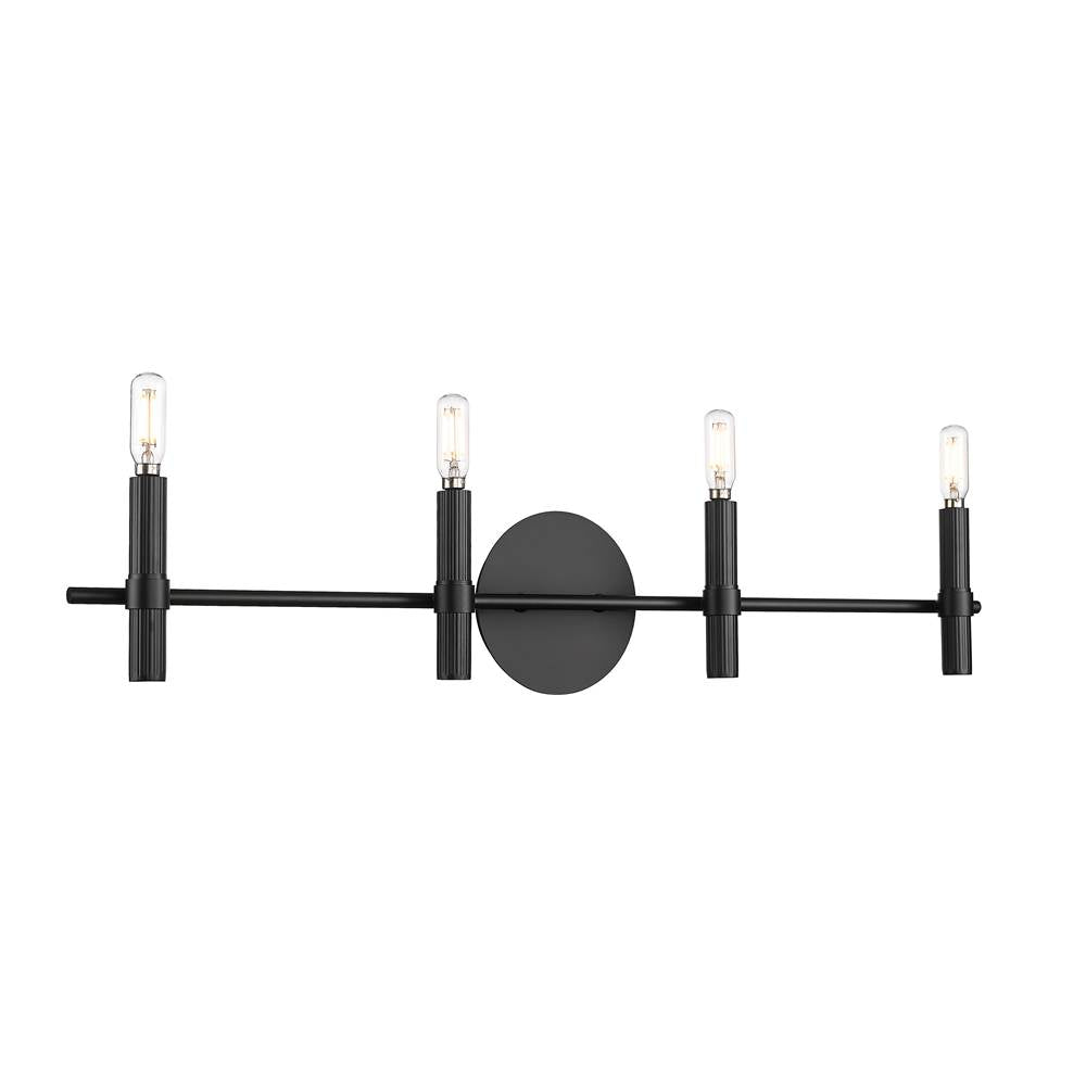 Millennium Lighting 25604-MB Matte Black Skyva 6'' High 4-light Vanity - Matte Black Image 1