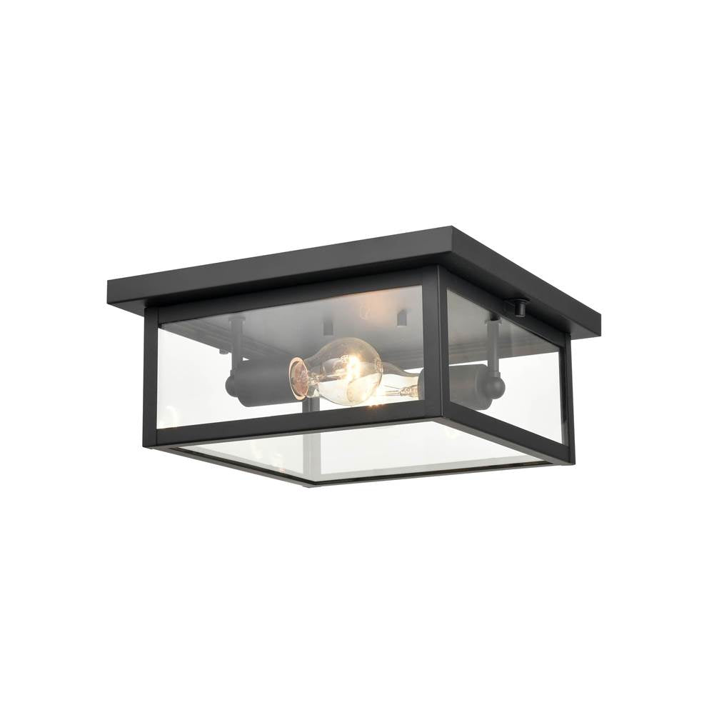 Millennium Lighting 4202-PBK Powder Coat Black Outdoor Flush Mount Image 3