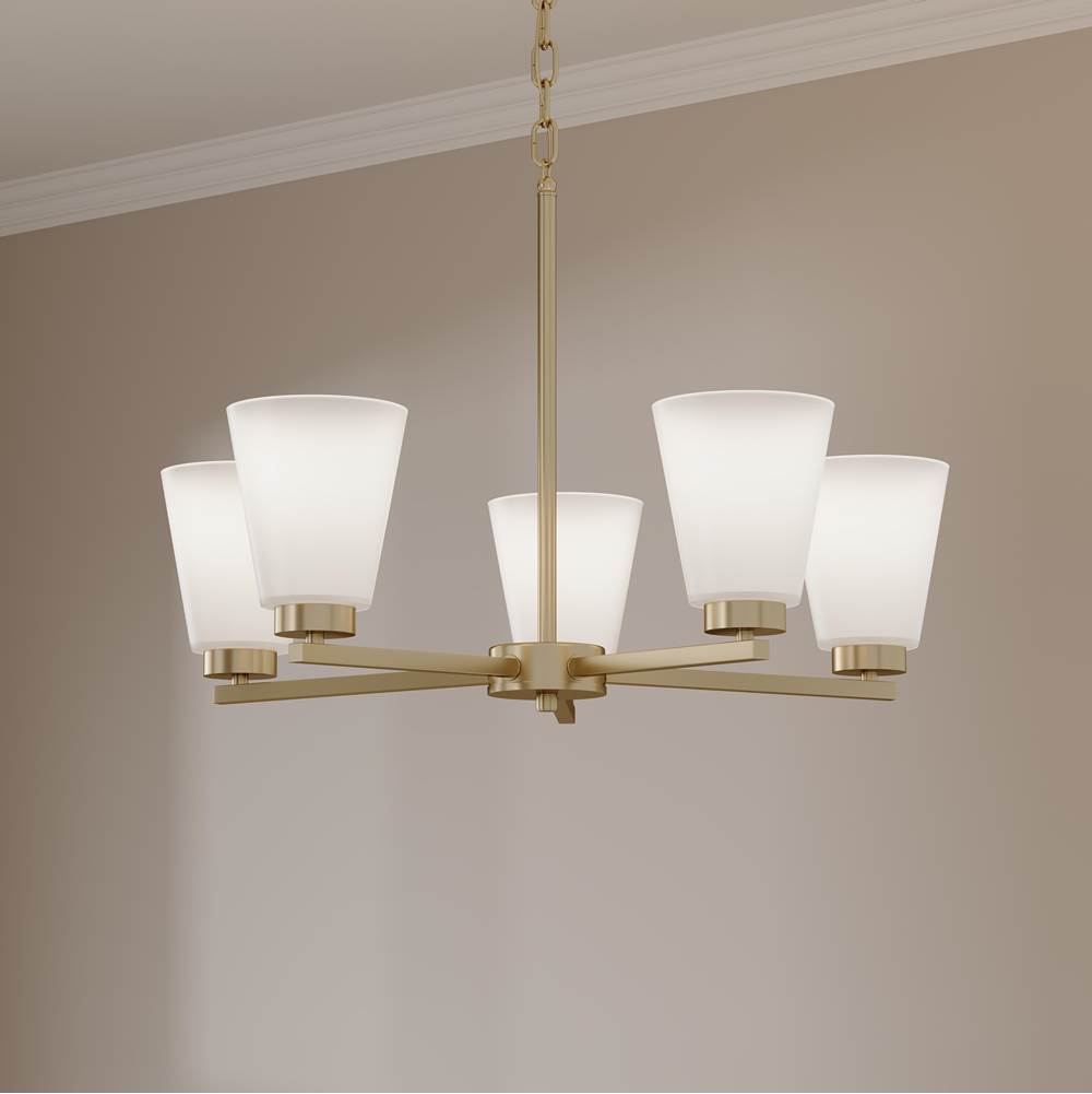 Millennium Lighting 64105WG-MG Modern Gold Strayhan 24'' Wide 5-light Chandelier Image 4