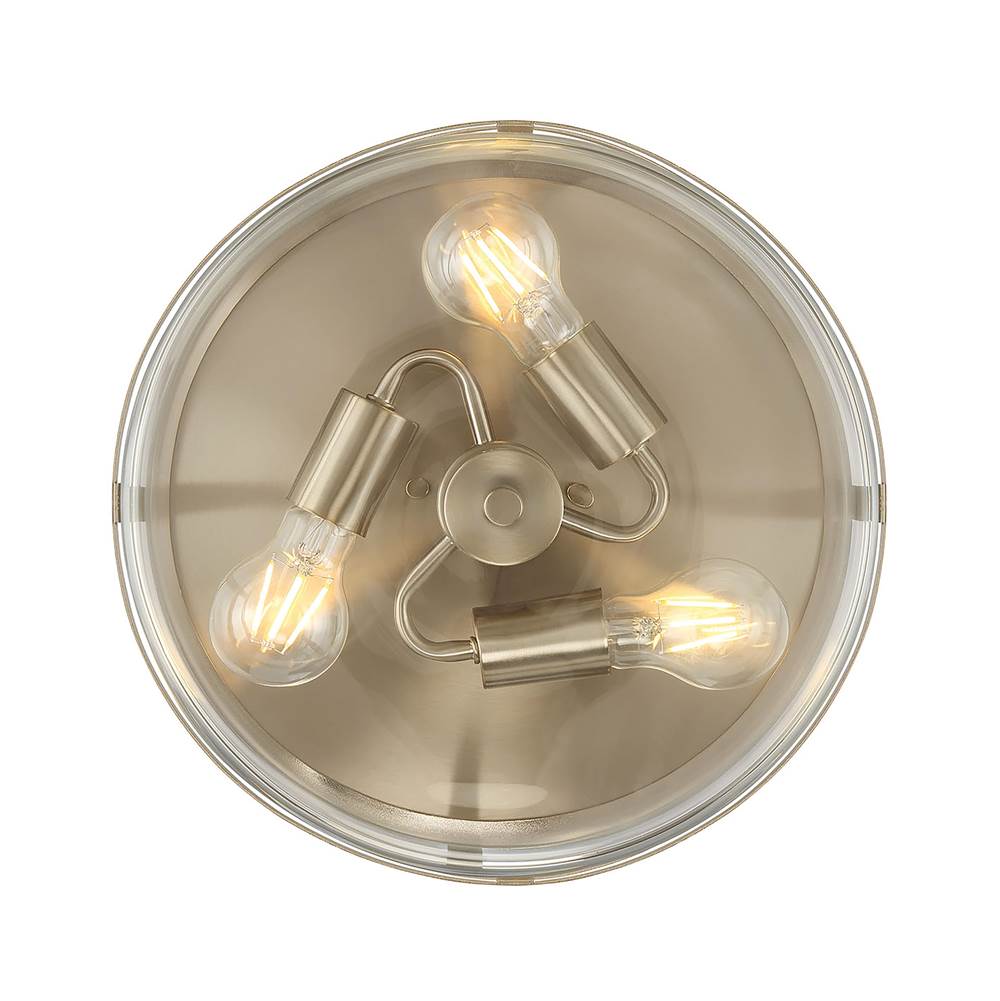 Millennium Lighting 91013-MG Modern Gold Lunden  13'' Wide 3-light Flush Mount Image 6