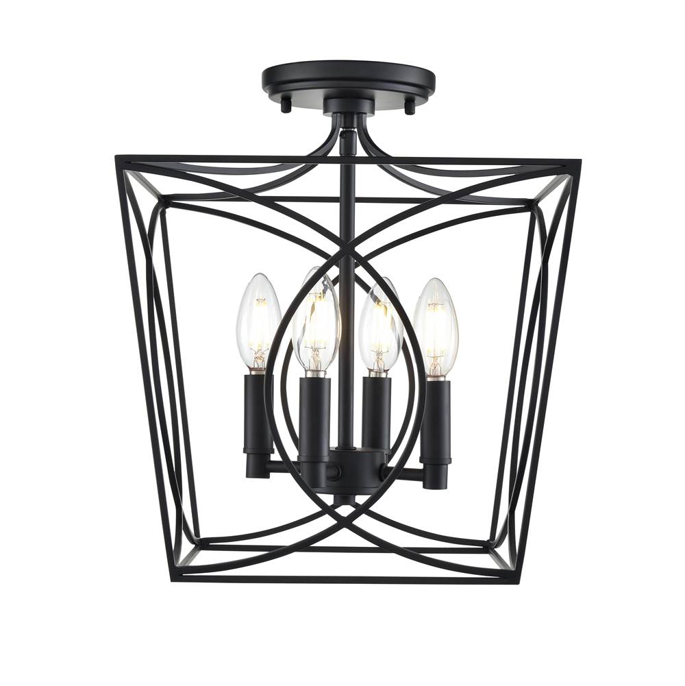 Millennium Lighting 4004-MB Matte Black Semi-flush Ceiling Mount Image 1