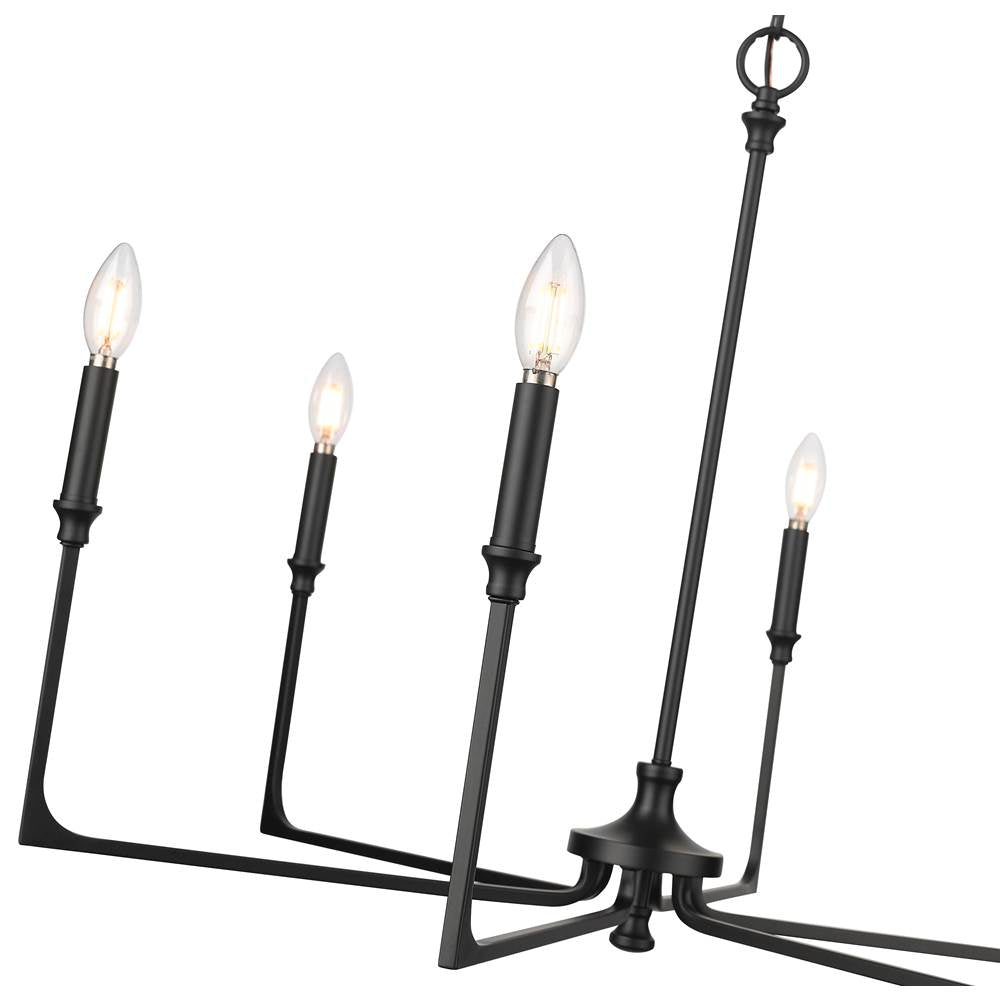 Millennium Lighting 25306-MB Matte Black Azara 32'' Wide 6-light Chandelier - Matte Black Image 4