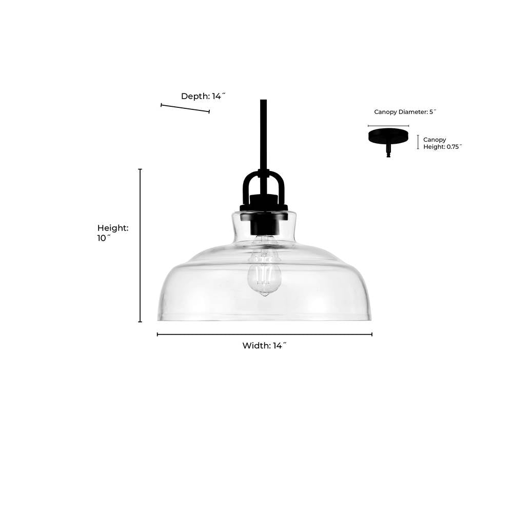 Millennium Lighting 98101-MG Modern Gold Clarien  14'' Wide 1-light Pendant Image 2
