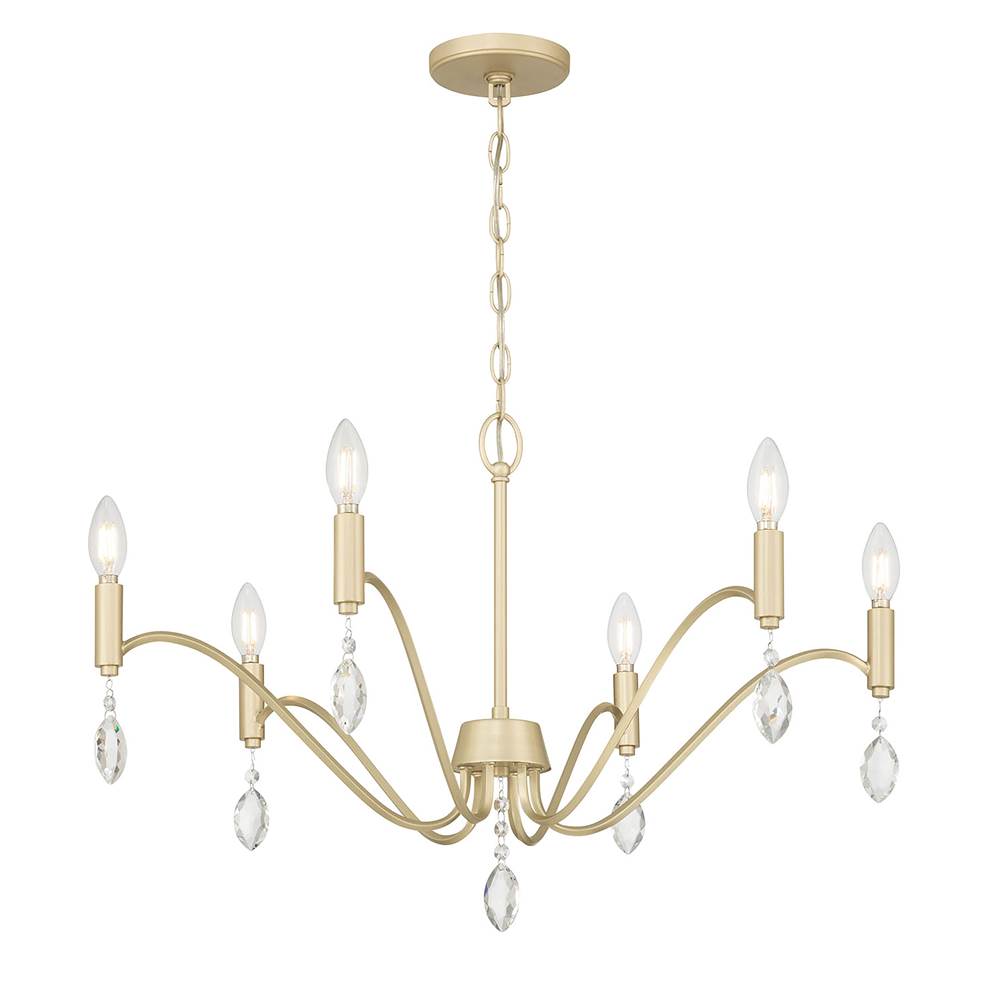 Millennium Lighting 205106-AGSI  Aureline 28'' Wide 6-light Chandelier Image 1