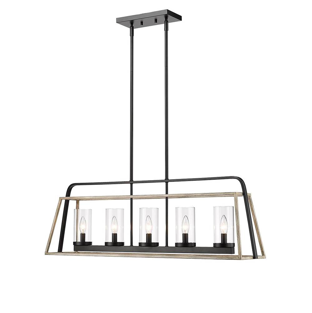 Millennium Lighting 3015-MB/GW Matte Black,Grey Wood Chandelier Ceiling Light Image 3