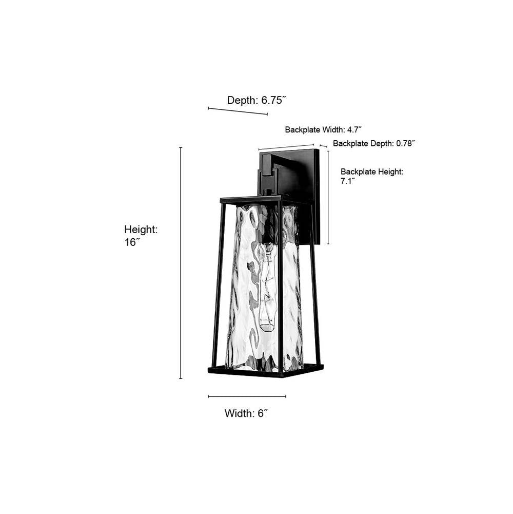 Millennium Lighting 10601-PBK Powder Coated Black Outdoor Wall Sconce Image 2