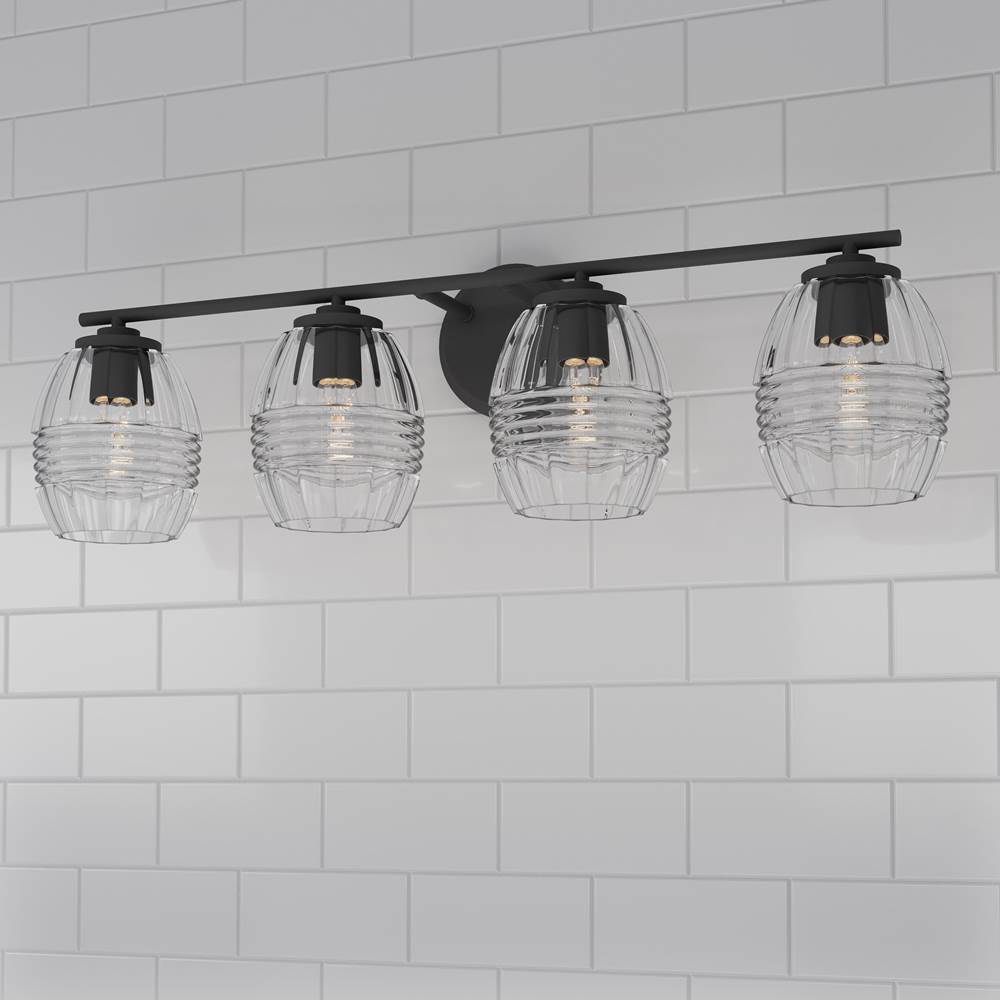 Millennium Lighting 9994-MB Matte Black Miravelle 30.5'' Wide 4-light Vanity Image 4