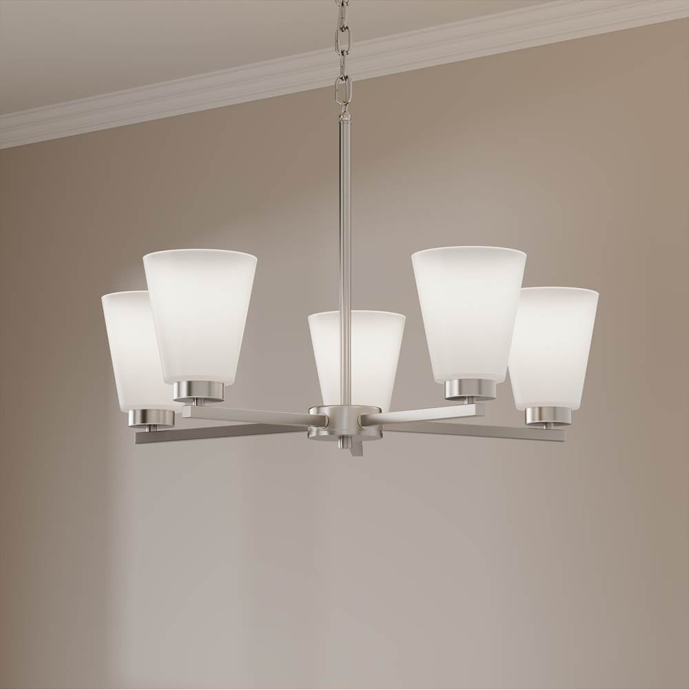 Millennium Lighting 64105WG-BN Brushed Nickel Strayhan 24'' Wide 5-light Chandelier Image 4