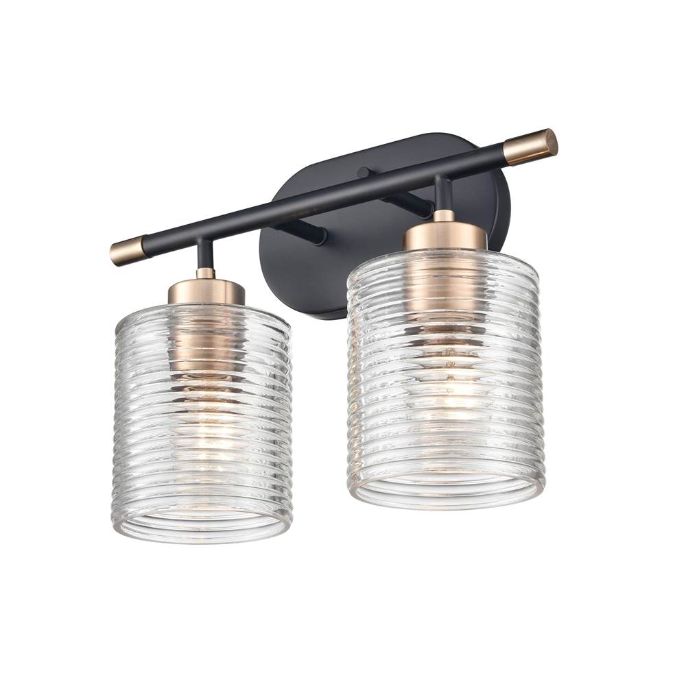 Millennium Lighting 9412-MB/MG Matte Black Modern Gold Vanity Image 2