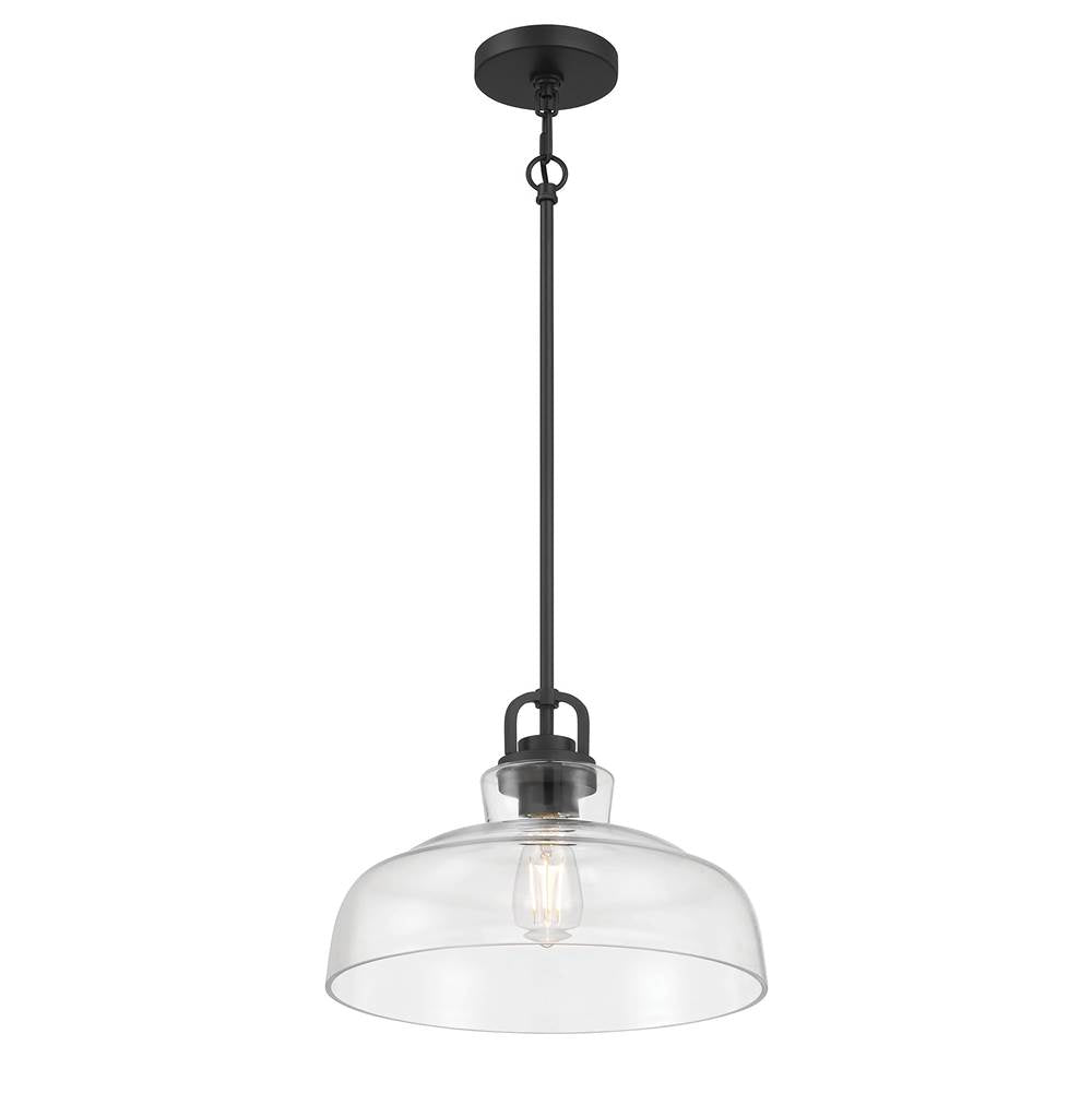 Millennium Lighting 98101-MB Matte Black Clarien  14'' Wide 1-light Pendant Image 1