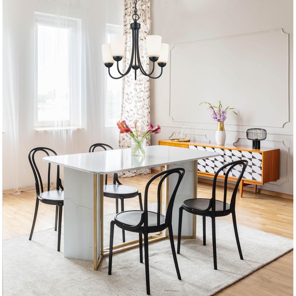 Millennium Lighting 9805-MB Matte Black 5 Light Chandelier Image 2