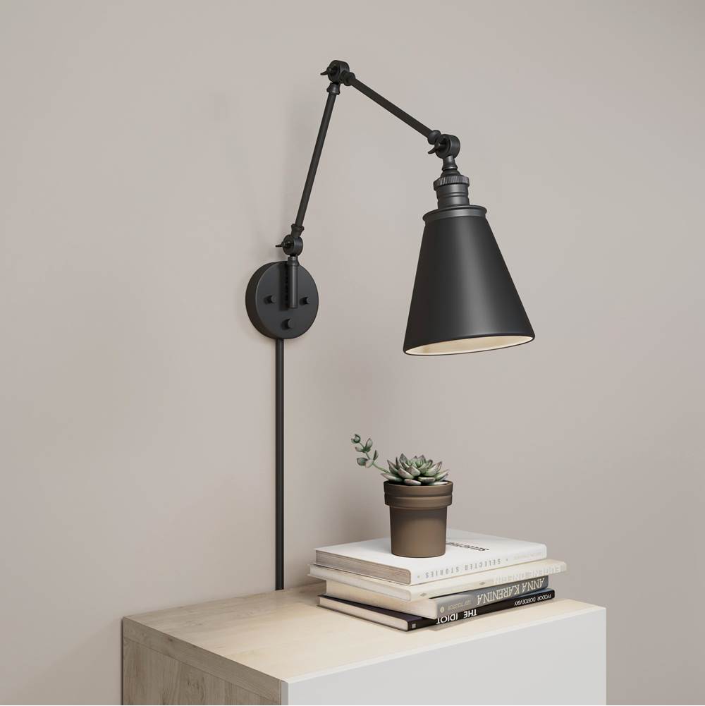 Millennium Lighting 10001-MB Matte Black Swing Arm Sconce Light Image 1