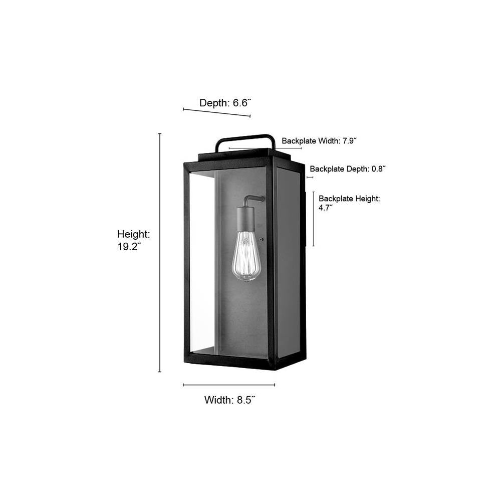 Millennium Lighting 260101-TBK Textured Black Outdoor Wall Sconce Image 2