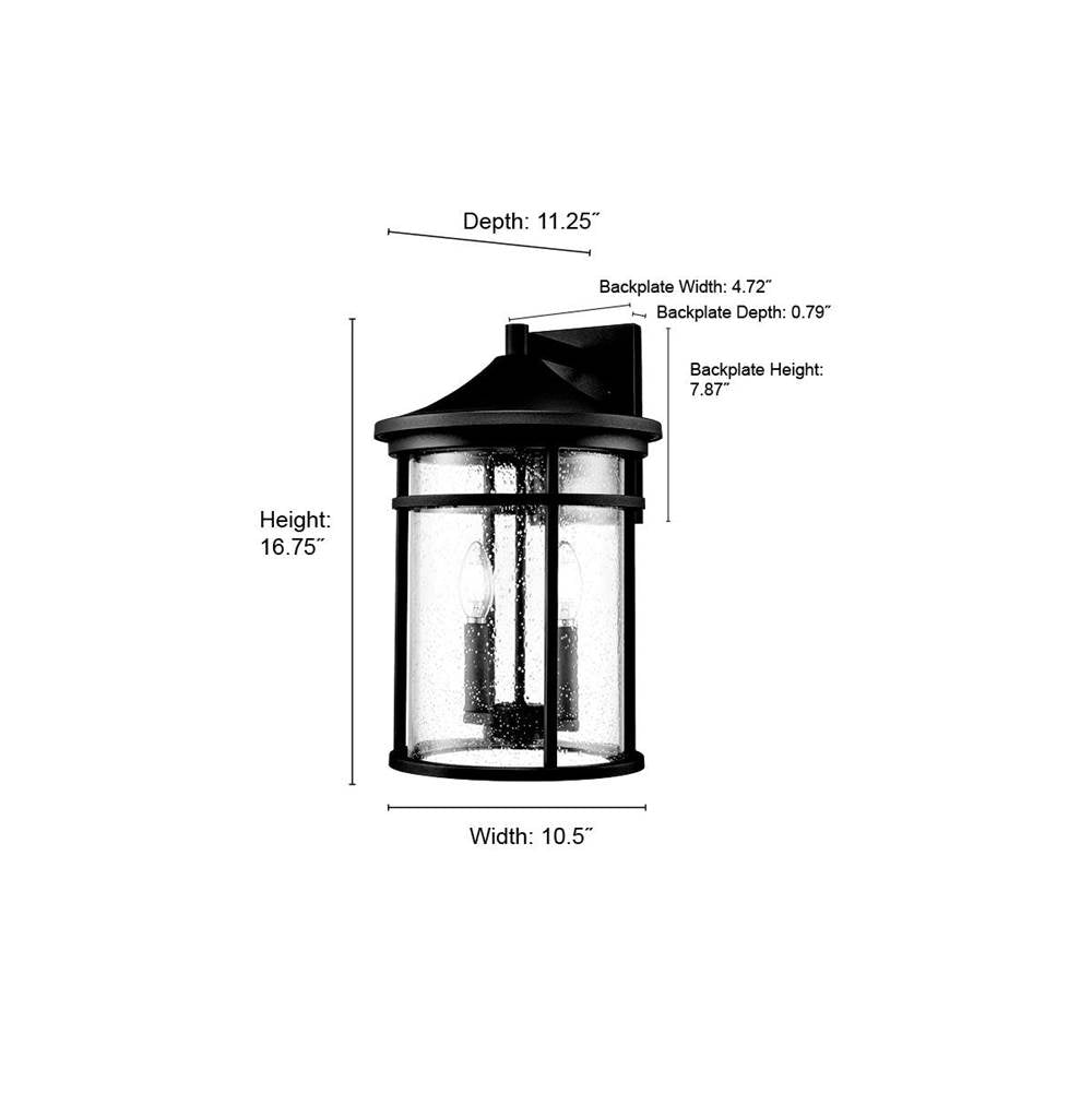 Millennium Lighting 91322-TBK Textured Black Outdoor Wall Sconce Image 3
