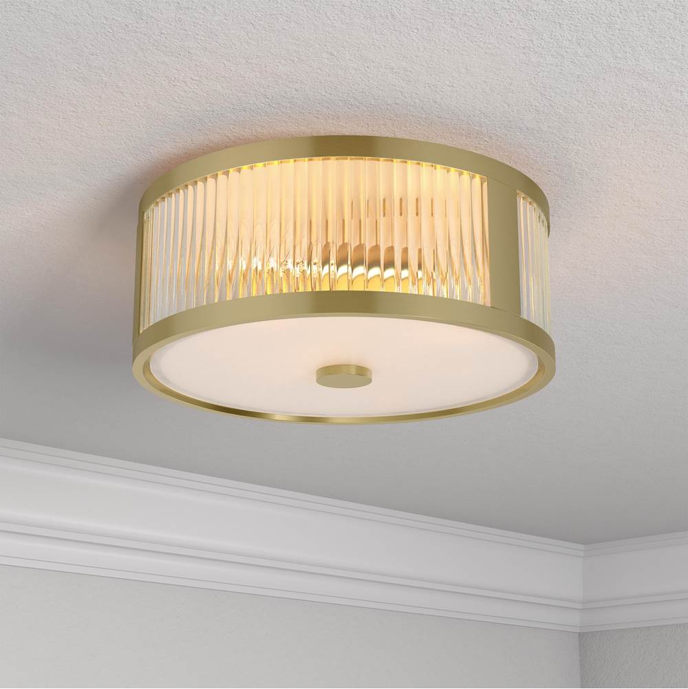 Millennium Lighting 23203-VB Vintage Brass Ardezia 11.75'' Wide 3-light Flush Mount Image 3