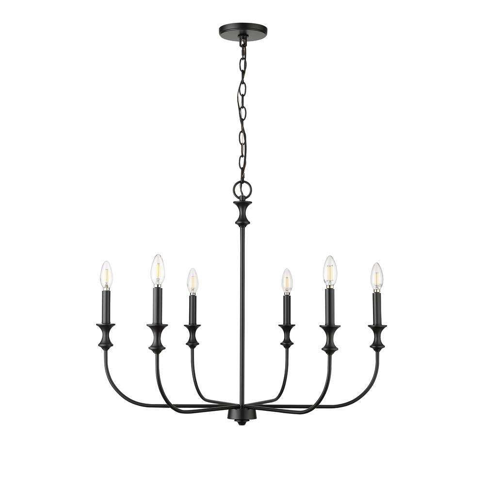 Millennium Lighting 29506-MB Matte Black Chandelier Ceiling Light Image 1