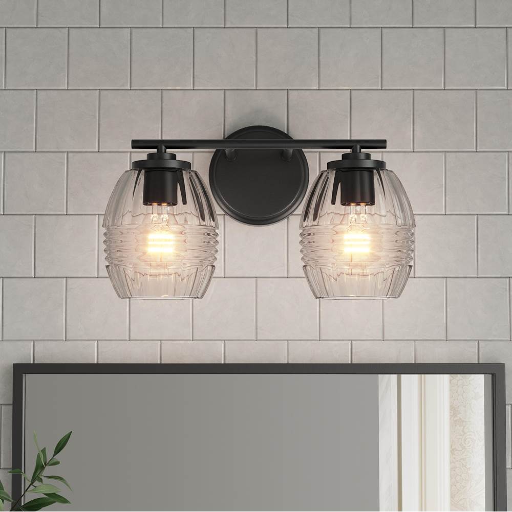 Millennium Lighting 9992-MB Matte Black Miravelle 14'' Wide 2-light Vanity Image 4
