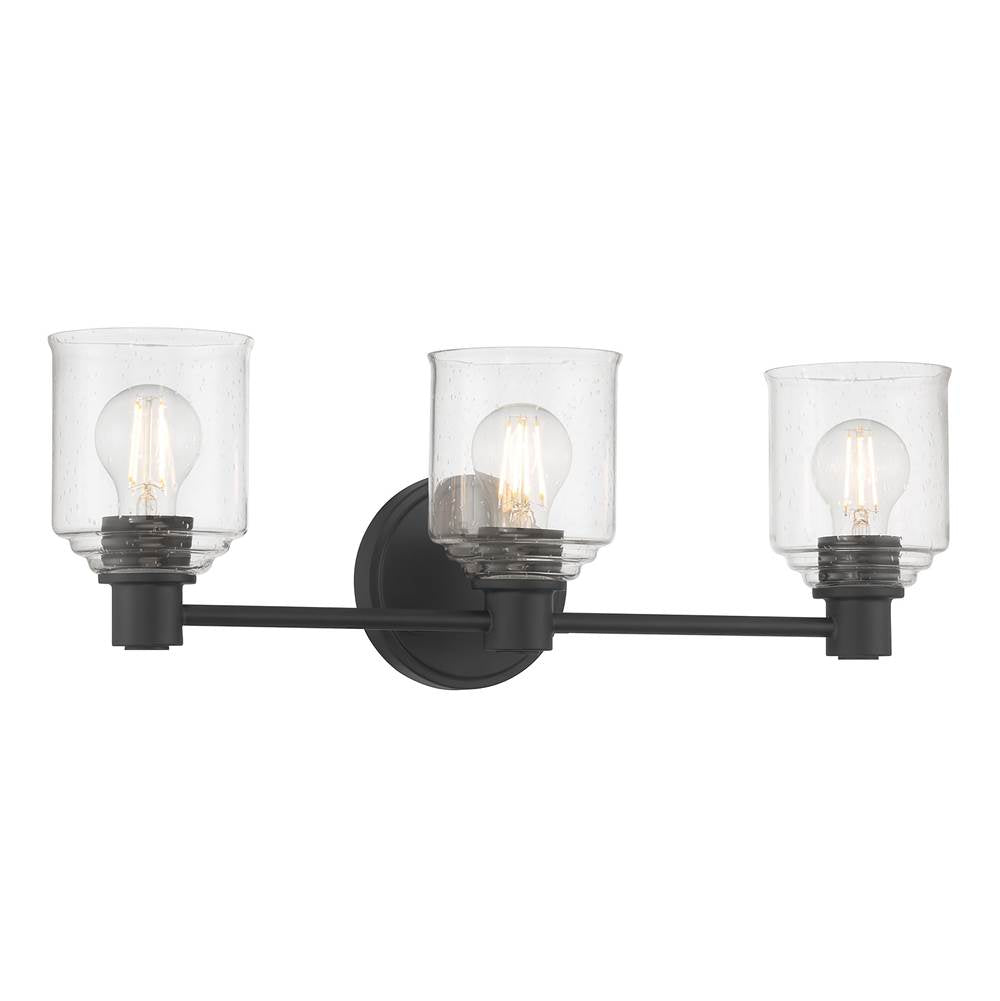 Millennium Lighting 202103-MB Matte Black Vessair 22.5'' Wide 3-light Vanity Image 1