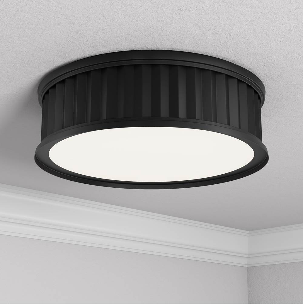 Millennium Lighting 9503-MB Matte Black Corvella 18'' Wide 3-light Flush Mount Image 3