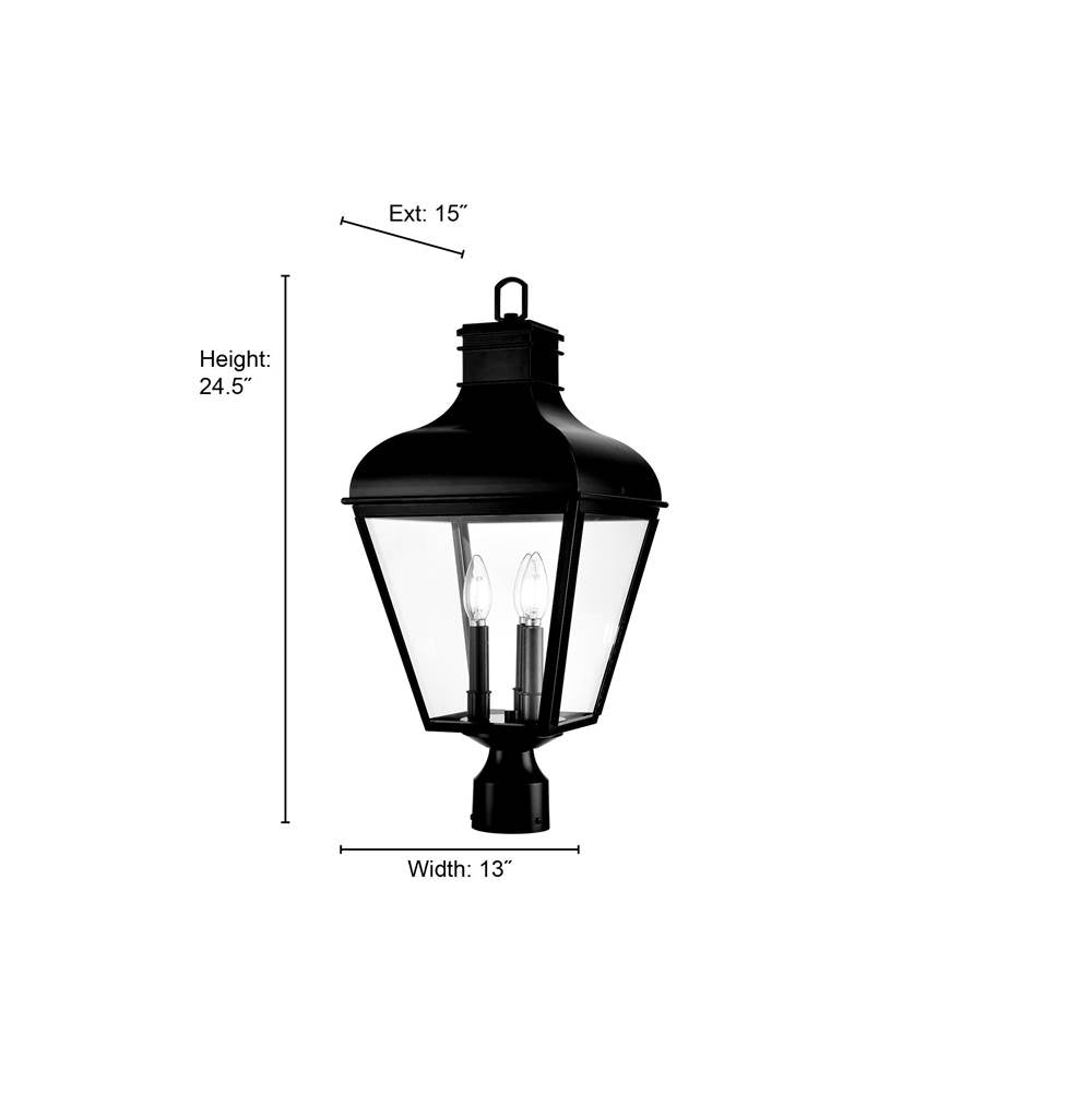 Millennium Lighting 43203-MB Matte Black Edenton 24'' High 3-light Outdoor Post Lantern - Matte Black Image 2
